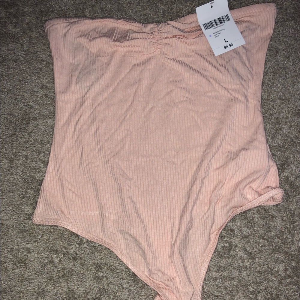 PINK TUBE TOP BODY SUIT
